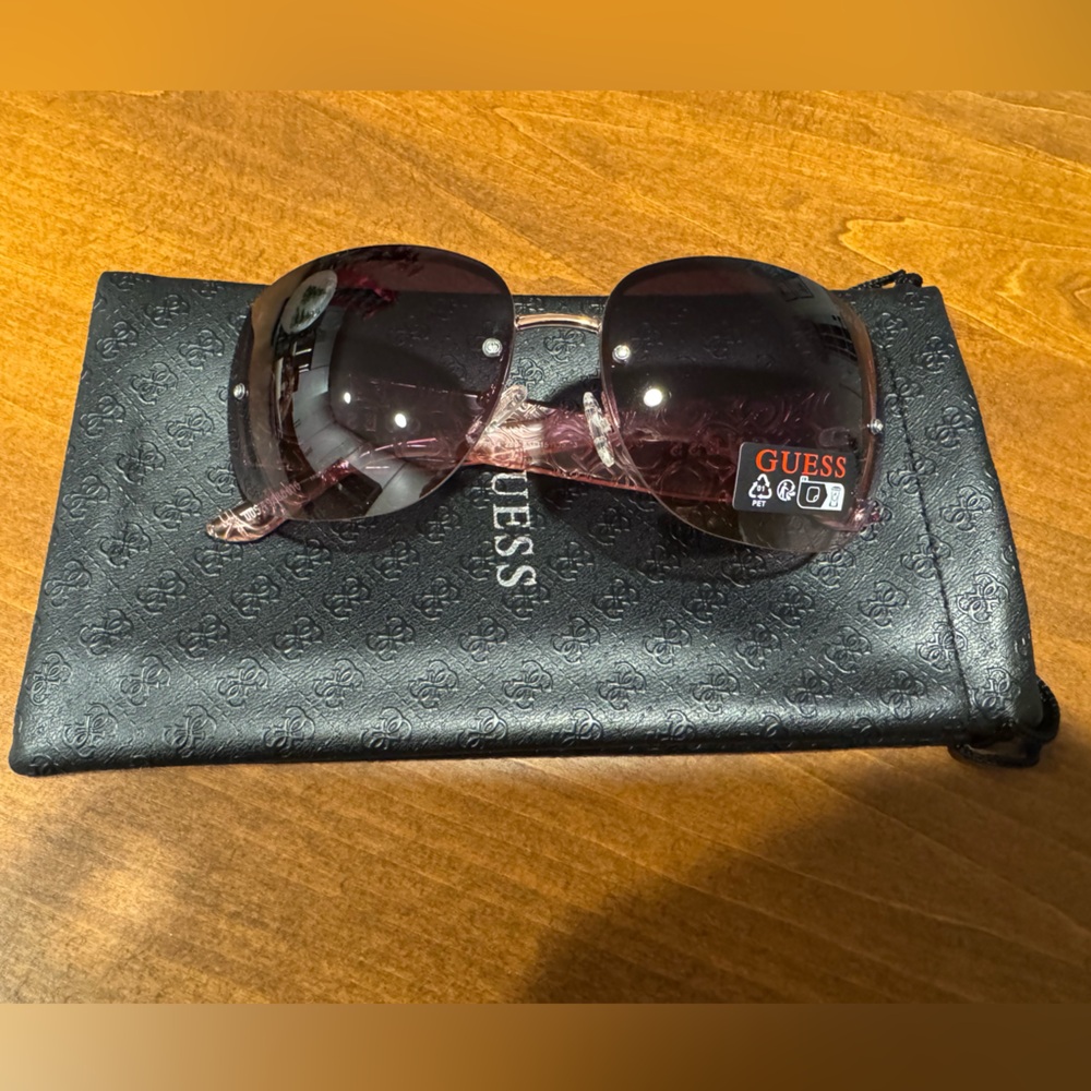 GUESS Black & Pink Sunglasses with Case
